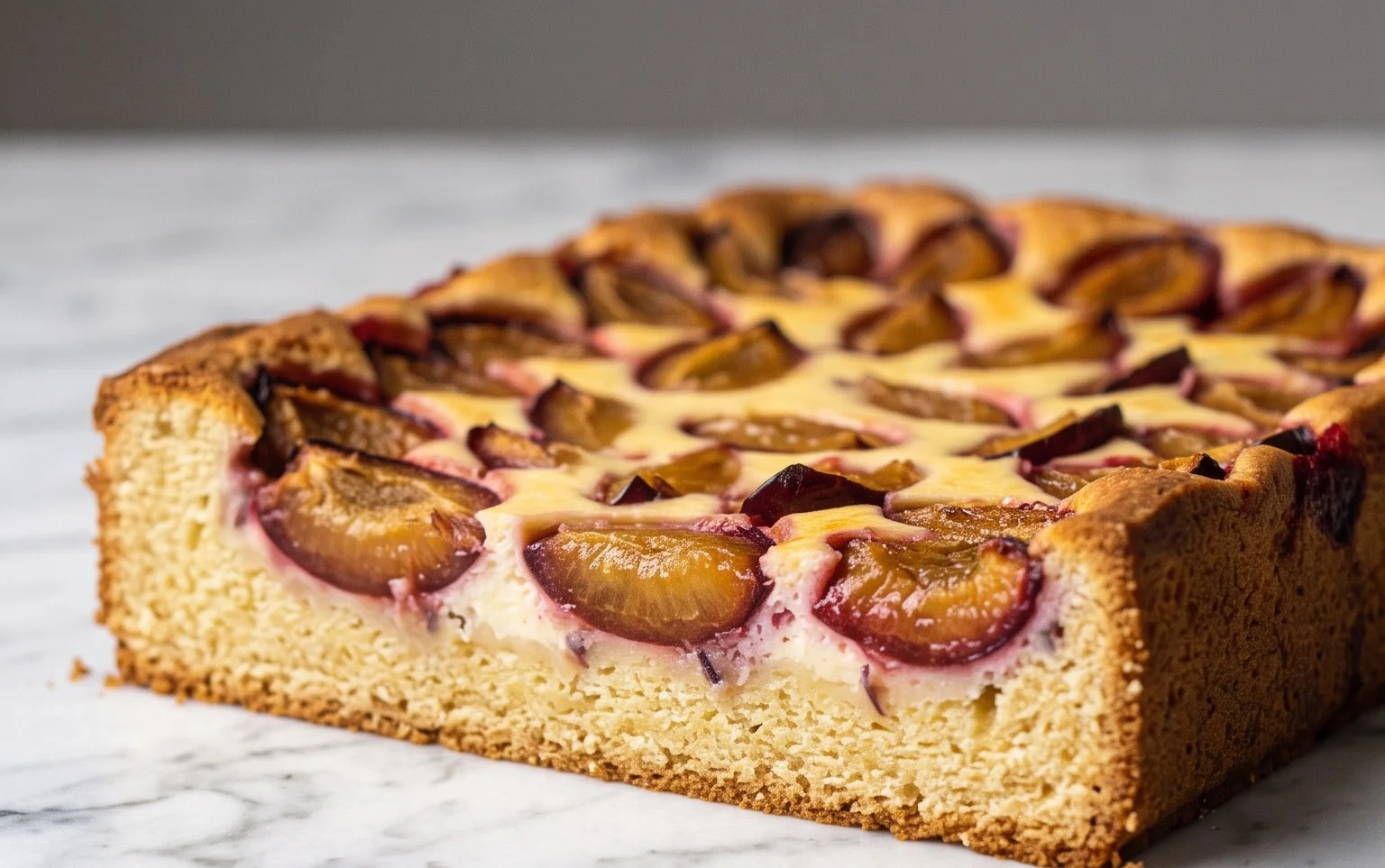 Pflaumenkuchen mit Schmandguss: Cremig-saftiger Herbstklassiker