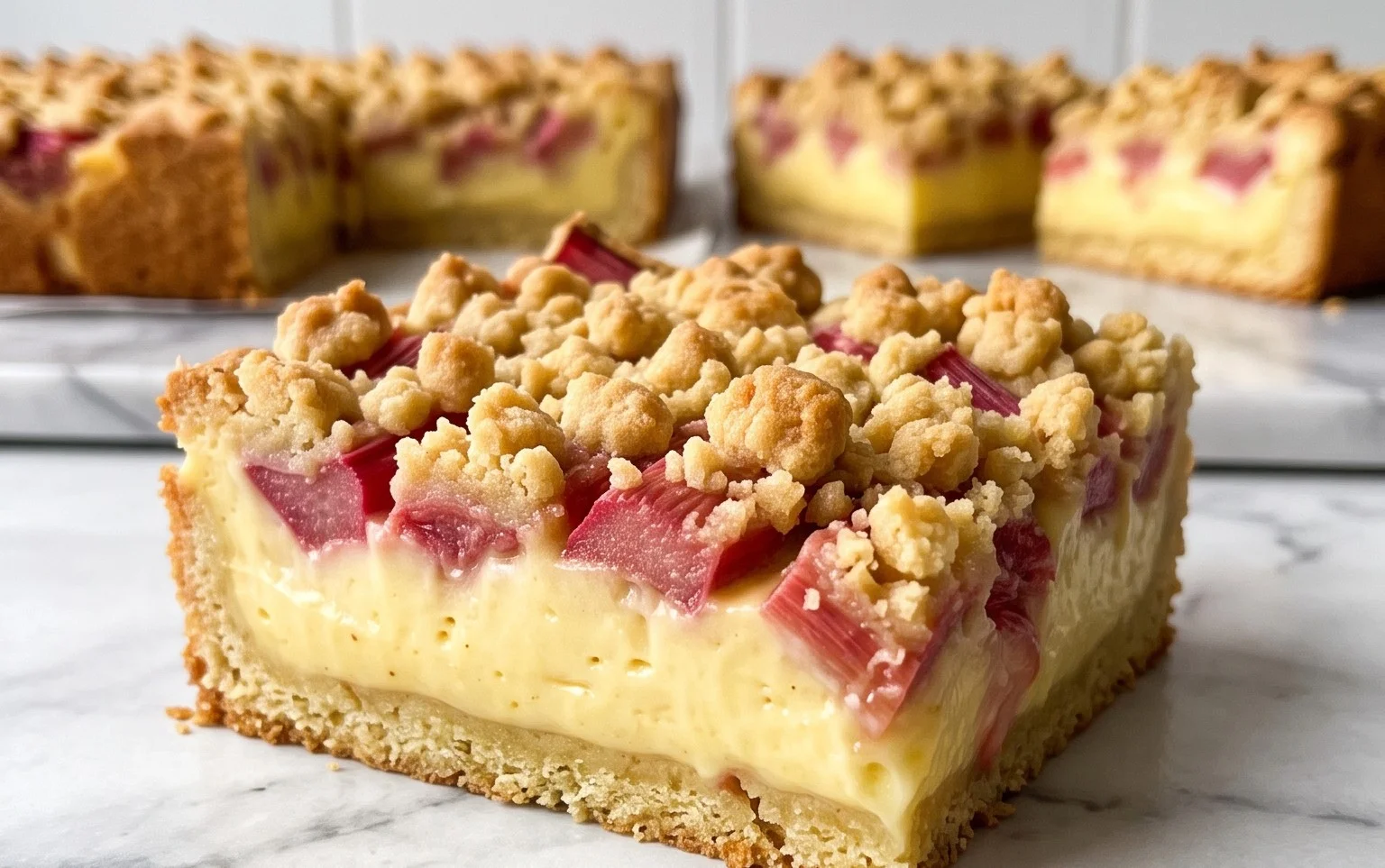 Omas Rhabarberkuchen: Pudding & Streusel – Rezept